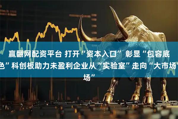 赢翻网配资平台 打开“资本入口” 彰显“包容底色”科创板助力未盈利企业从“实验室”走向“大市场”