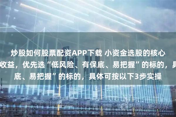 炒股如何股票配资APP下载 小资金选股的核心是求稳避险、抓确定收益，优先选“低风险、有保底、易把握”的标的，具体可按以下3步实操